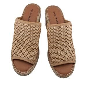 Lucky Brand Cabriah Wedge Size 6.5 Woven Wedge Espadrille Wedge 4 Inch Heel Shoe